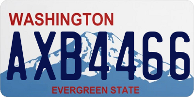 WA license plate AXB4466