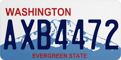 WA license plate AXB4472
