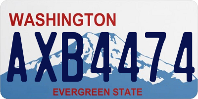WA license plate AXB4474