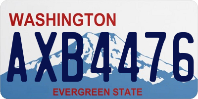 WA license plate AXB4476