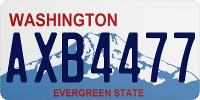 WA license plate AXB4477