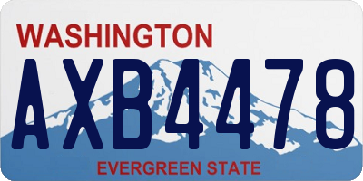 WA license plate AXB4478