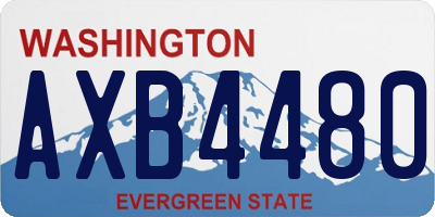 WA license plate AXB4480