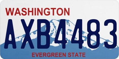 WA license plate AXB4483