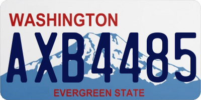 WA license plate AXB4485