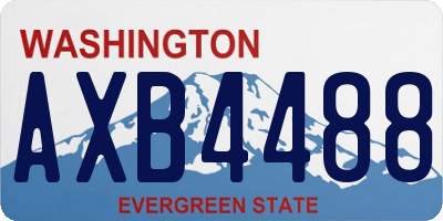 WA license plate AXB4488