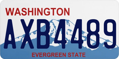 WA license plate AXB4489