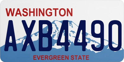 WA license plate AXB4490