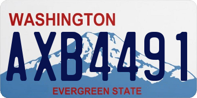 WA license plate AXB4491