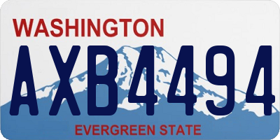 WA license plate AXB4494