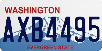 WA license plate AXB4495