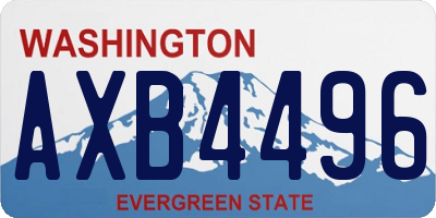 WA license plate AXB4496