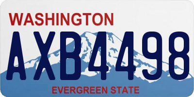 WA license plate AXB4498