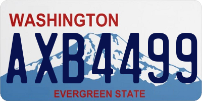 WA license plate AXB4499