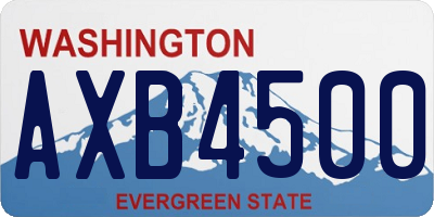 WA license plate AXB4500