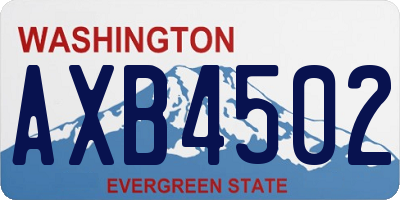 WA license plate AXB4502