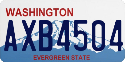 WA license plate AXB4504