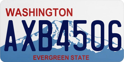 WA license plate AXB4506