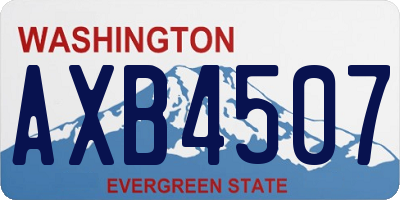 WA license plate AXB4507