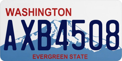 WA license plate AXB4508