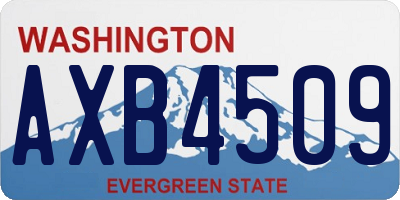 WA license plate AXB4509