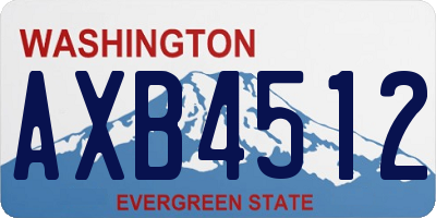 WA license plate AXB4512