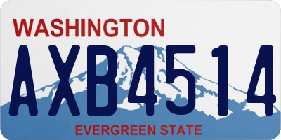 WA license plate AXB4514
