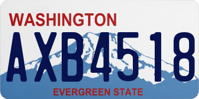 WA license plate AXB4518