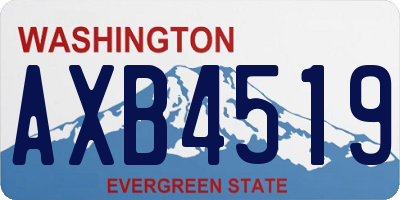 WA license plate AXB4519