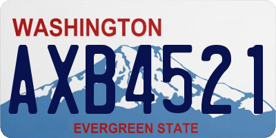 WA license plate AXB4521