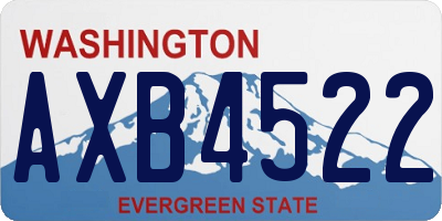WA license plate AXB4522