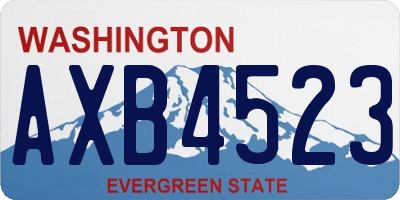 WA license plate AXB4523