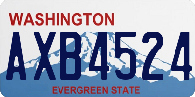 WA license plate AXB4524
