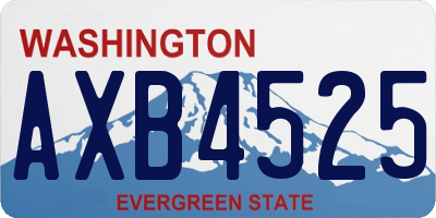 WA license plate AXB4525