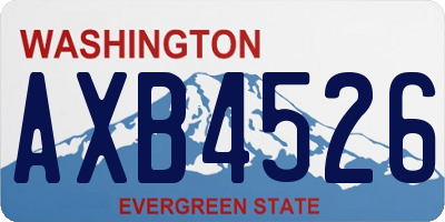 WA license plate AXB4526