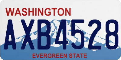 WA license plate AXB4528