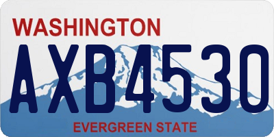 WA license plate AXB4530