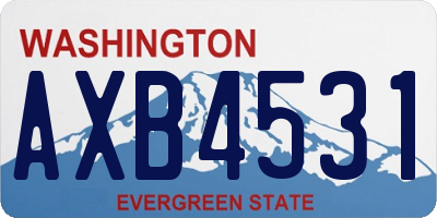 WA license plate AXB4531