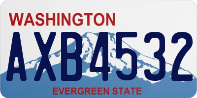 WA license plate AXB4532