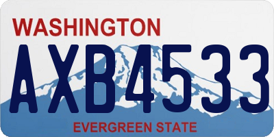 WA license plate AXB4533