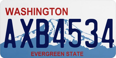 WA license plate AXB4534