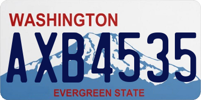 WA license plate AXB4535