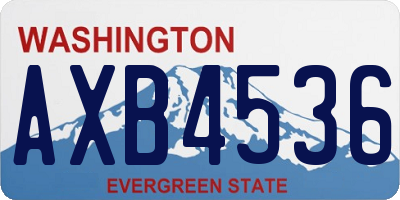WA license plate AXB4536