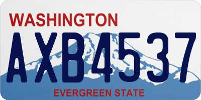 WA license plate AXB4537