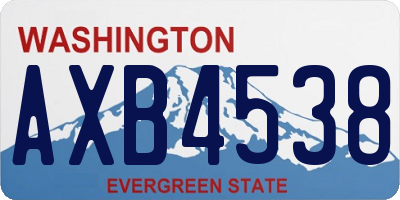 WA license plate AXB4538