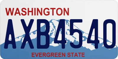 WA license plate AXB4540