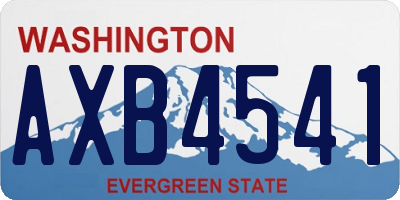 WA license plate AXB4541