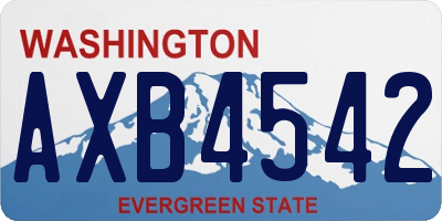 WA license plate AXB4542