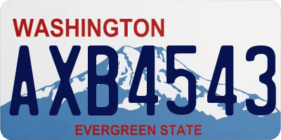 WA license plate AXB4543