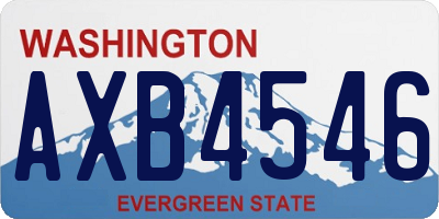 WA license plate AXB4546